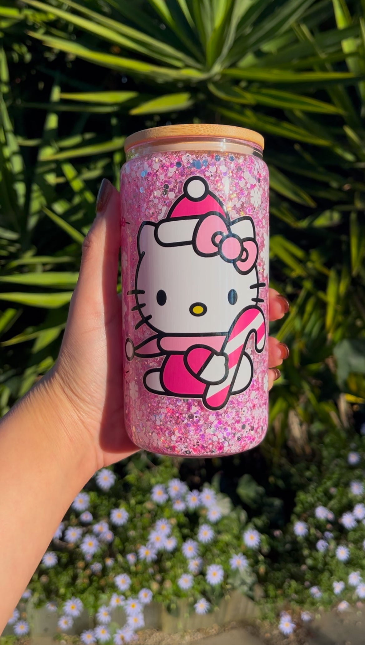 Ready To Ship- 16oz. Hello Kitty Acrylic SnowGlobe Tumbler