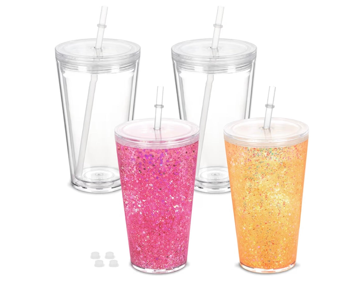 12. LIVE 16oz Tapered Acrylic SnowGlobe Tumbler