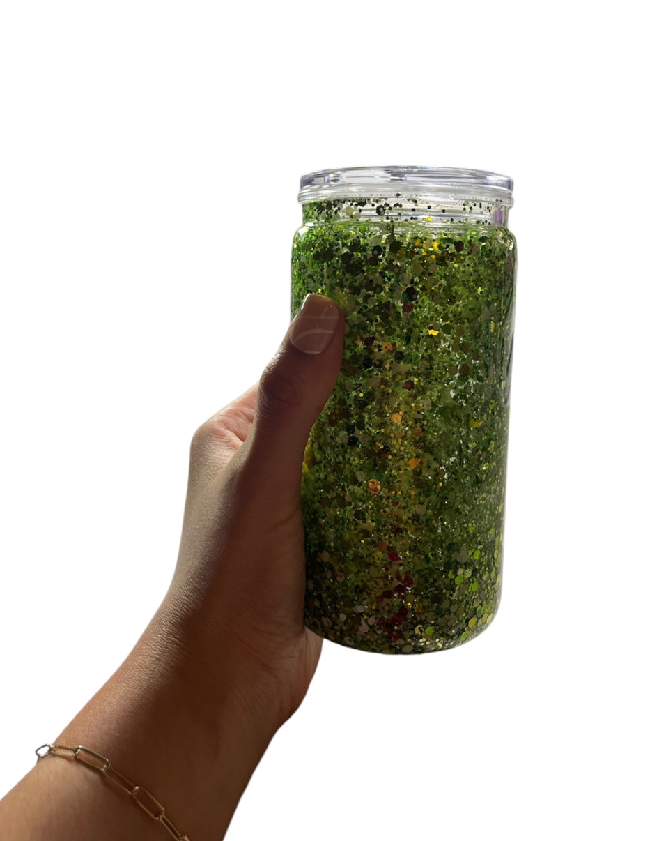 5. LIVE 16oz Custom SnowGlobe Acrylic Tumbler